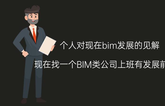 个人对现在bim发展的见解 现在找一个BIM类公司上班有发展前途吗？